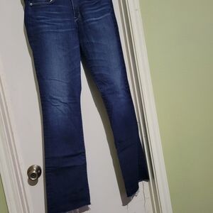 Big Star Dark Blue Distressed Hem Jeans